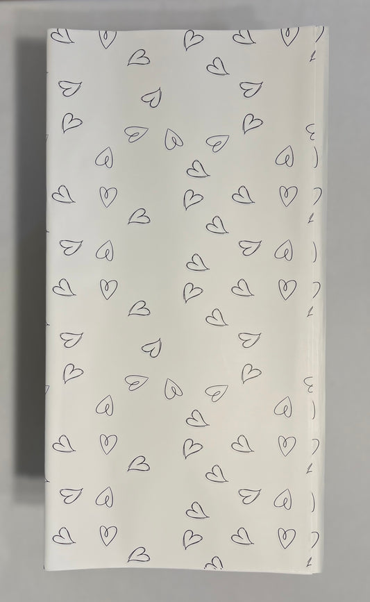 Papel de regalo floral Papel de corazón blanco