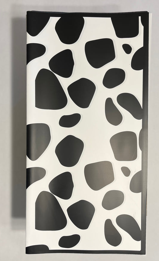 Floral Wrapping Paper Black and White Cow-print