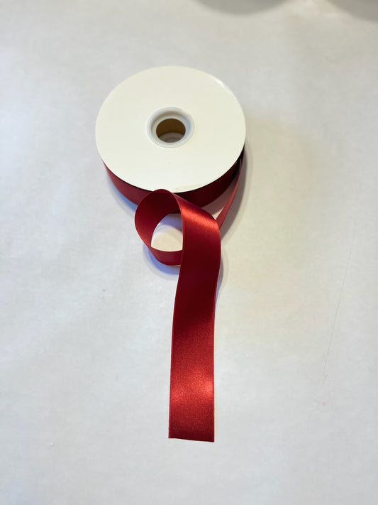 One Sided Wine Red Ribbon 100 Yds.