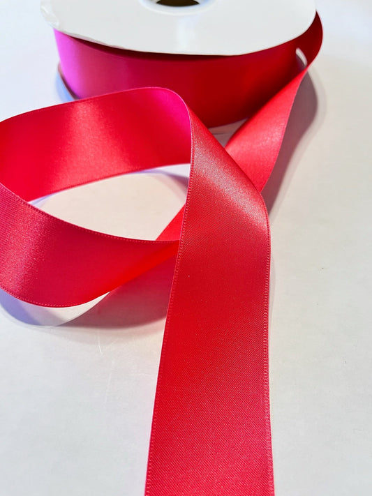 Double Sided Hot Pink Ribbon 100 Yds.